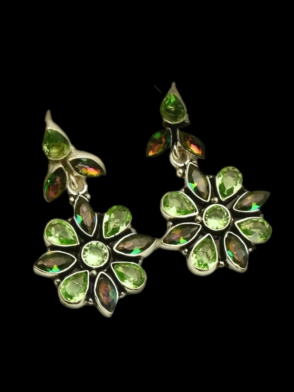 Mystic Fire Topaz & Peridot Earrings